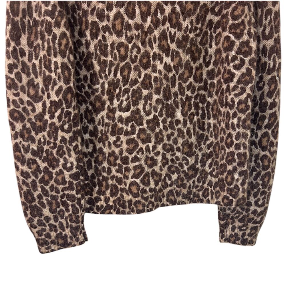 Sezane Women's 'Rachel Cardigan' Sweater, Mohair Wool in Leopard Brown, XX-Large - Picture 8 of 8